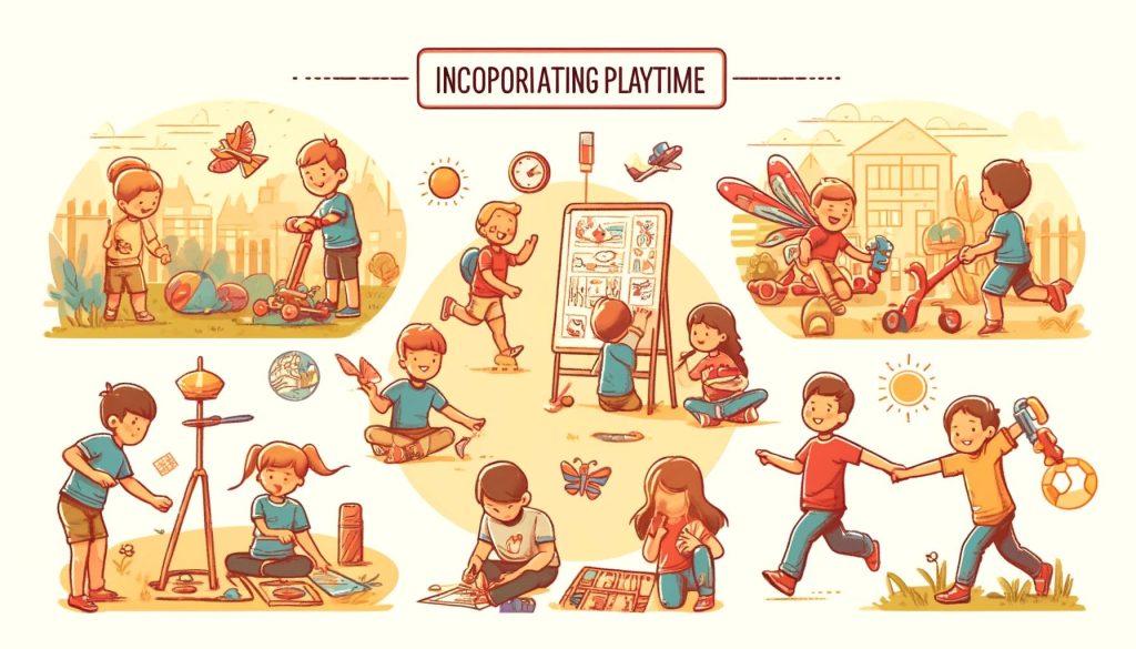 Children engaging in various playful activities, emphasizing fun and creativity.